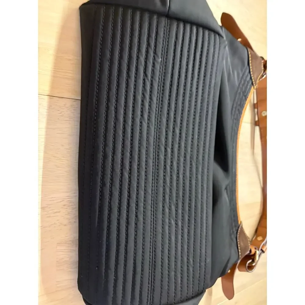 Dooney & Bourke Black Nylon Hobo Bag Leather Trim Y2K Preppy Minimalist⁠